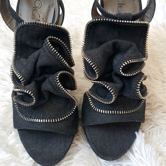 Wild Rose Denim platform heels - Picture 2 of 4